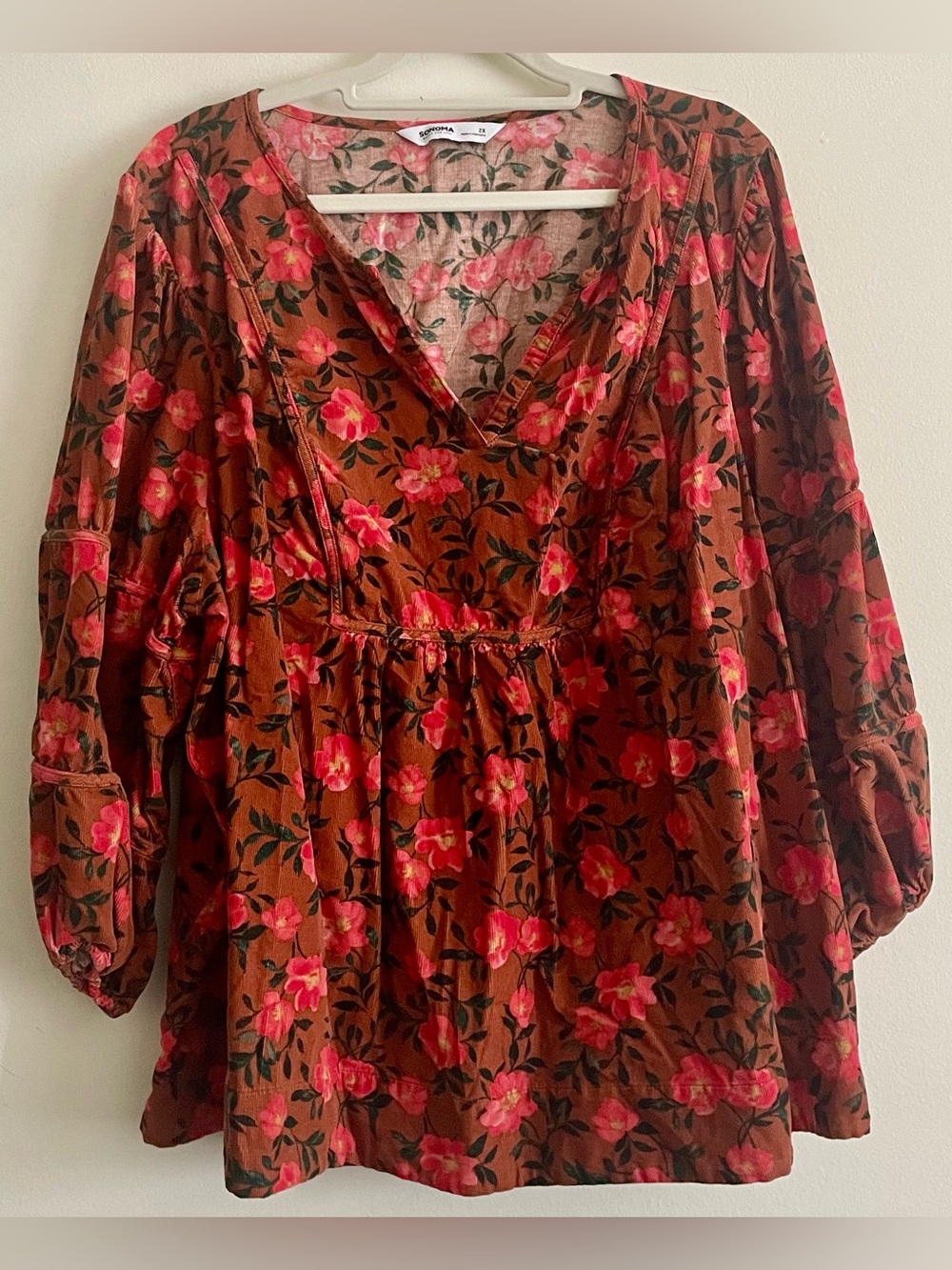 🌹 Sonoma Floral Corduroy Blouse 🌹